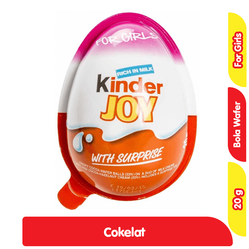 KINDER JOY COKELAT KRISPI DENGAN KEJUTAN GIRLS 20 GR