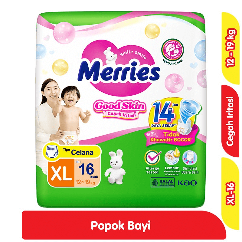 Merries Good Skin Popok Celana Bayi XL 16 pcs