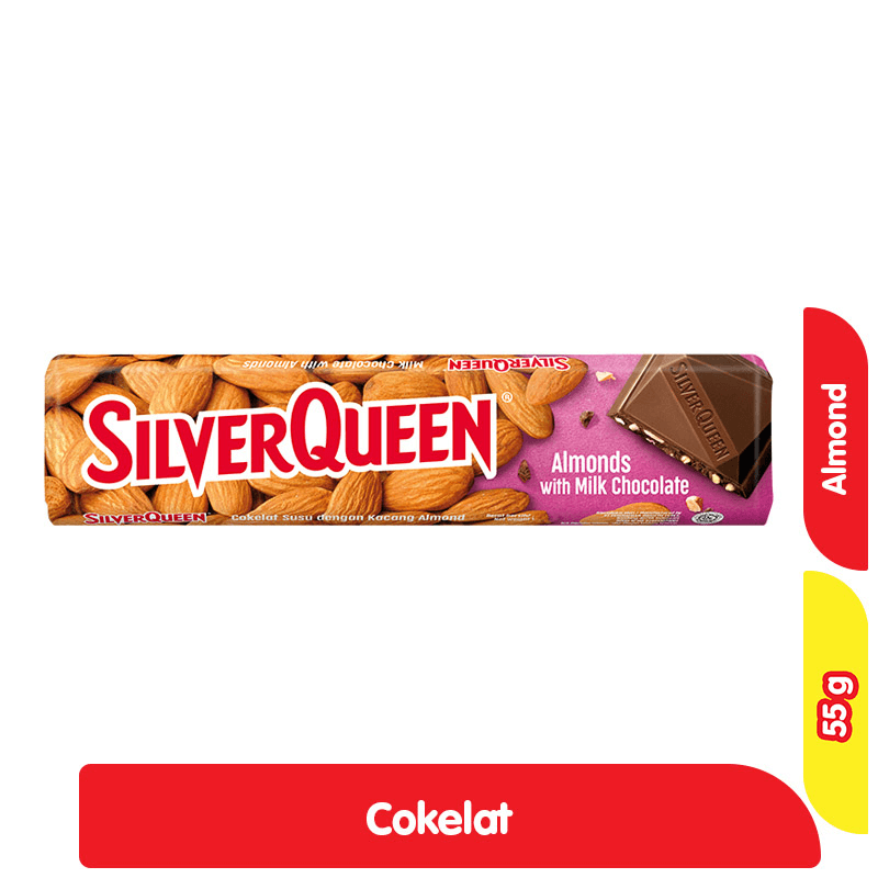 SilverQueen Cokelat Susu Batang Almond 55 g