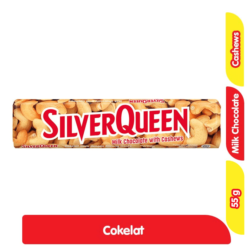 SilverQueen Cokelat Susu Batang Cashew 55 g