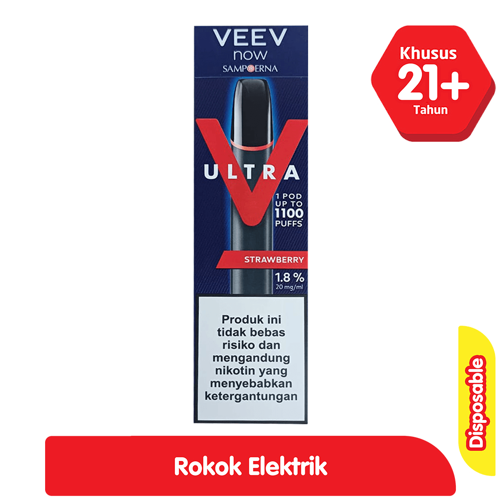 Veev Now Disposable Rokok Elektrik Ultra Strawberry