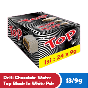 DELFI CHOCOLATE WAFER TOP BLACK IN WHITE PCK 13/9g