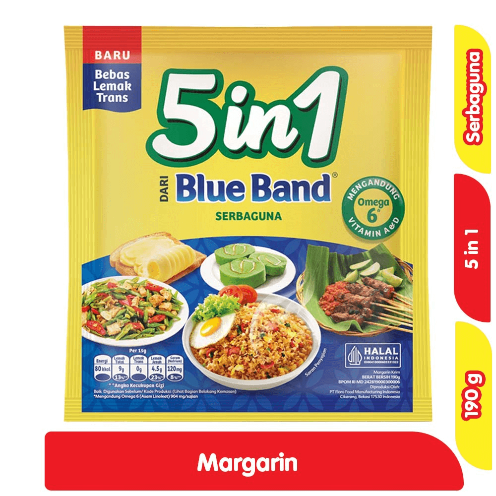 BLUE BAND 5 IN 1 SERBAGUNA MARGARIN 190 GR