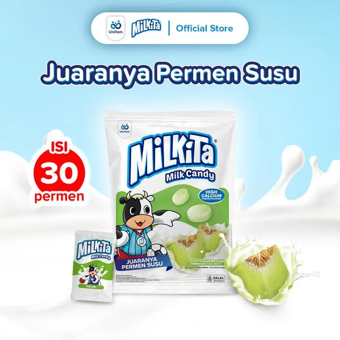 milkita milk candy melon 105 gr (30 pcsx 3.5 gr)