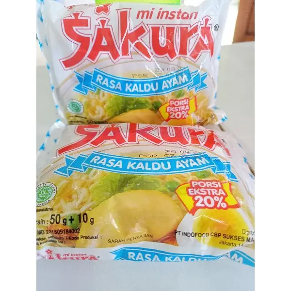 Mie Sakura Kaldu Ayam 50Gr+10 Gr isi 40