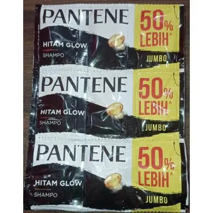 PANTENE SHAMPO 15 GR HITAM GLOW ISI 12 SCH
