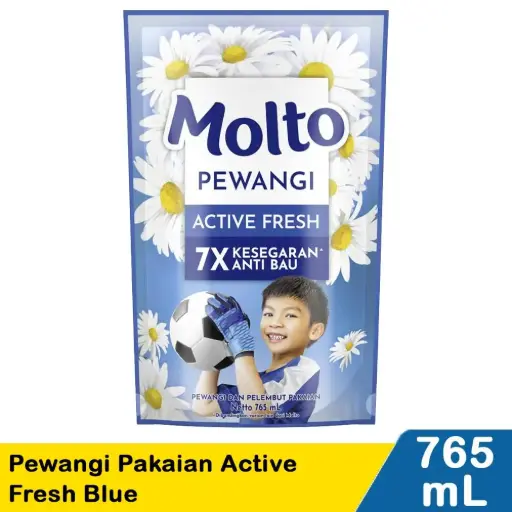 [2345] MOLTO PEWANGI PAKAIAN ACTIVE FRESH BLUE PCH 765mL