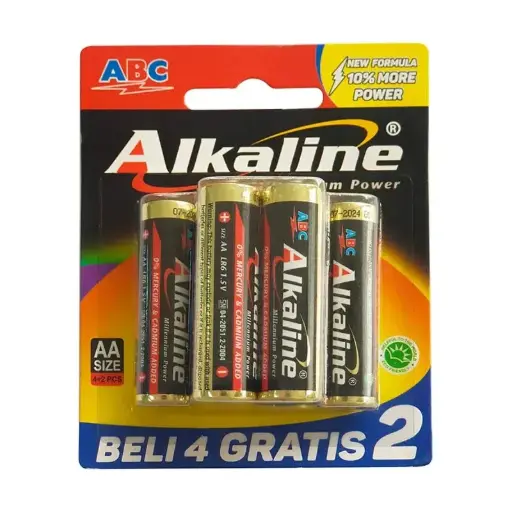[5134] ABC Alkaline Baterai AA Millenium Power LR-06 4 pcs