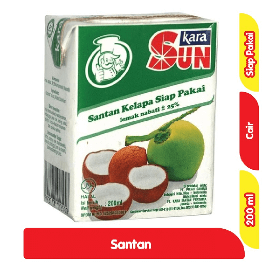 [6071] Kara Sun Santan Kelapa Cair Siap Pakai 200 ml