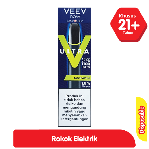 [6781] Veev Now Disposable Rokok Elektrik Ultra Sour Apple