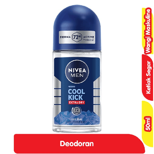 [7592] Nivea Men Deodoran Roll On Cool Kick Extra Dry 50 ml