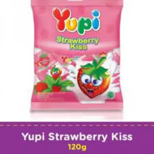 [8009] Yupi Permen Gummy Strawberry Kiss 120g