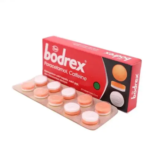 [8999908000200] BODREX PARACETAMOL, CAFFEINE 20 TABLET ISI 2 PAPAN