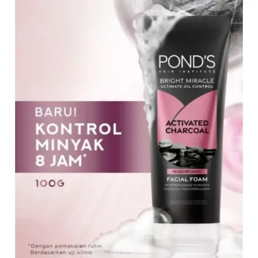 PONDS FACIAL FOAM ACTIVATED CHARCOAL UK 100 GR