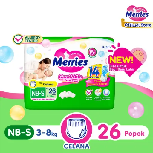 Merries Good Skin Popok Celana Bayi NB-S 26 pcs